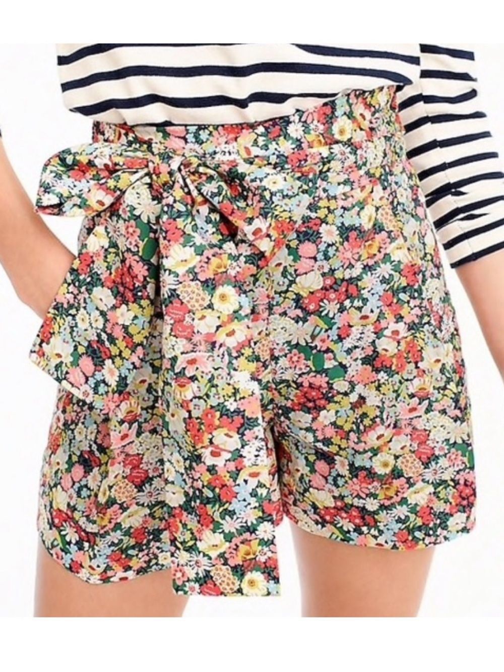 J. Crew Floral Liberty Fabric Multicolor Skirt Waistband